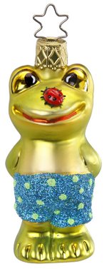 Lucky Bug - Frog in Swimsuit<br>Inge-glas Ornament